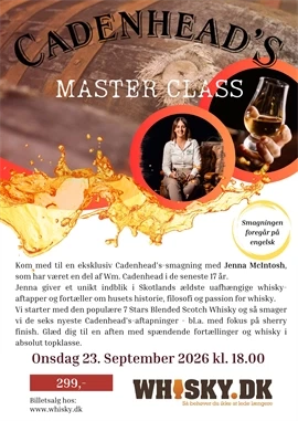 Cadenheads Whiskyforedrag i Sjølund Onsdag den 23. september kl. 18.00